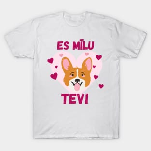 Priecīgu valentīndienu es mīlu tevi - Latviešu T-Shirt